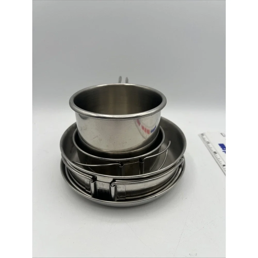 Peak‎ 1 Stainless Steel Camping Backpacking Cup Plate Pan With Handle Lot